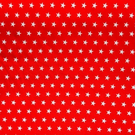 Tissu Popeline Etoile Rouge x10cm
