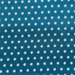 Tissu Popeline Etoile Bleu Canard x10cm