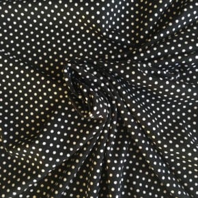 Tissu Jersey Viscose à Pois noir et blanc x10cm
