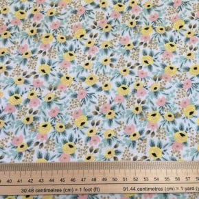 Tissu Coton Cotton+Steel Primavera Petite Fleur jaune x10cm