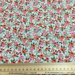 Tissu Coton Cotton+Steel Primavera Petite Fleur Rouge x10cm