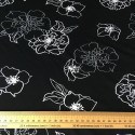 Tissu Jersey Fleur d'Hiver Noir  x10cm