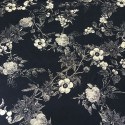 Tissu Viscose Fleur du Japon Marine x10cm
