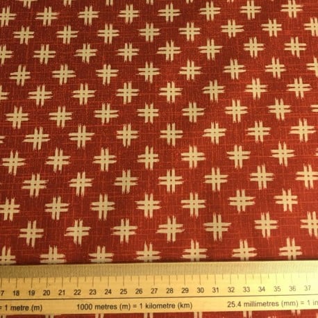 Tissu Japonais Kurenai Coton Brique x10cm