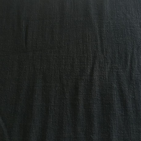Tissu Viscose et Lin Uni noir  x10cm