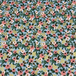 Tissu Coton Cotton+Steel Garden Party Rosa chambray Metallic x10cm