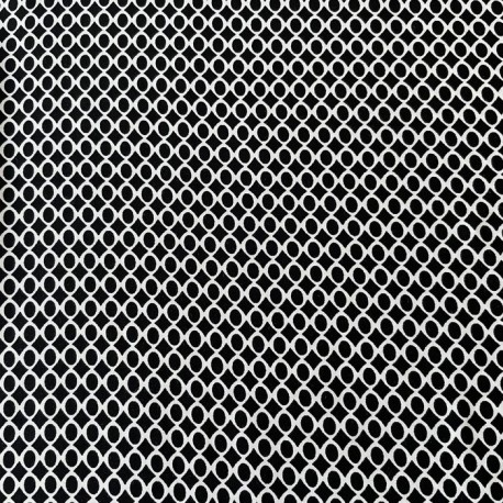 Tissu Viscose Les ronds  Noir x10cm