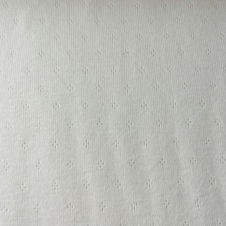 Jersey maille pointelle Blanc Cassé x10cm