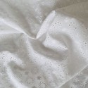 Tissu Coton Broderie Anglaise Blanc Sidonie  x10cm