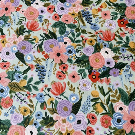 Tissu Coton Orchard Garden Party Mint x10cm