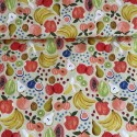 Tissu Coton Orchard Stand de Fruits x10cm