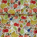 Tissu Coton Orchard Stand de Fruits x10cm