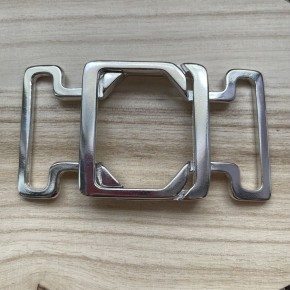 Boucle de ceinture carré en métal argenté 4cm