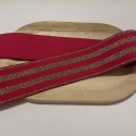 Elastique Fuchsia Bandes Or Lurex 40mm x10cm