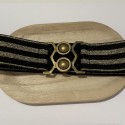 Elastique Noir Bandes Or Lurex 40mm x10cm