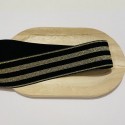 Elastique Noir Bandes Or Lurex 40mm x10cm