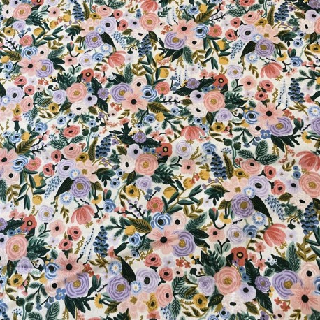 Tissu Coton Orchard Garden Party Ivory x10cm
