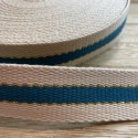 Sangle 3 bandes Fil métal Bleu Canard Doré