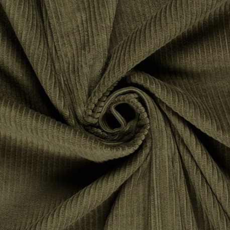 Tissu Velours Cotelé coton Kaki x10cm