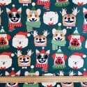 Tissu coton Canine Christmas Time x 10cm