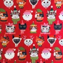 Tissu coton Kitty Christmas x 10cm