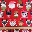Tissu coton Kitty Christmas x 10cm