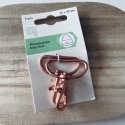 Lot de 2 Mousquetons en métal rose cuivré 30x40mm
