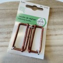 Boucles de réglage rose cuivré vieilli x2