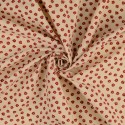 Tissu cretonne Petites Fleurs Bordeaux  x10cm