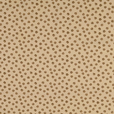 Tissu cretonne Petites Fleurs Sable  x10cm