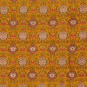 Tissu coton Batik Flowers Ocre x10cm