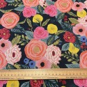 Toile de coton et lin Rifle Paper Vintage Garden Noir x10cm