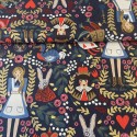 Toile de coton et lin Rifle Paper Vintage Garden Noir x10cm
