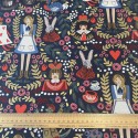 Toile de coton et lin Rifle Paper Vintage Garden Noir x10cm