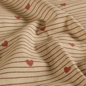Tissu Coton piqué imprimé coeur rouge x10cm