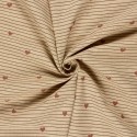 Tissu Coton piqué imprimé coeur rouge x10cm